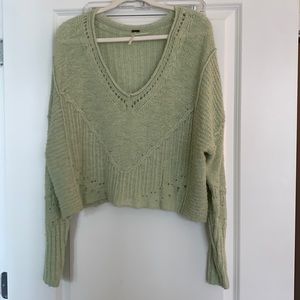 Free People mint green sweater